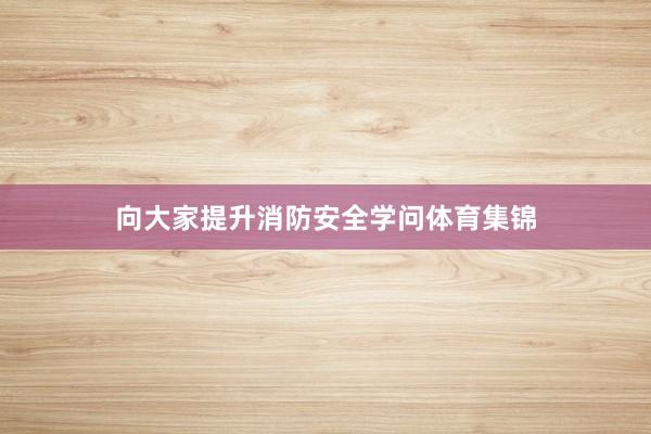 向大家提升消防安全学问体育集锦