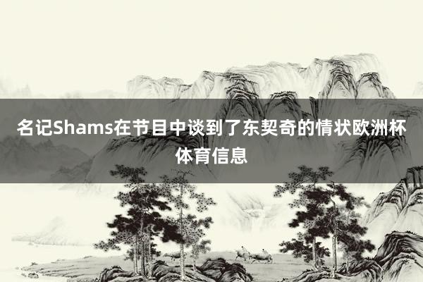 名记Shams在节目中谈到了东契奇的情状欧洲杯体育信息
